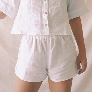 Wear by I Love Linen NWT white The Relax Short  xs/sm